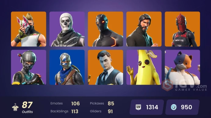 spent126$[/PC/PSN/XBOX/NINTENDO]86 skins | | The Reaper | Blue Squire | Royale Knight | Elite Agent | Omega (stage 5) | Rogue Agent | MidasBB136