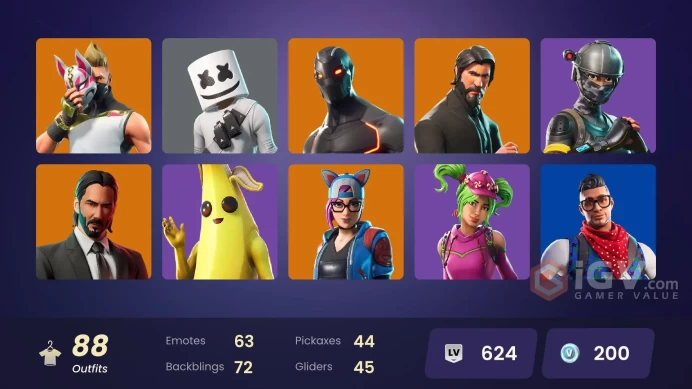 -PC-XBOX-PSN-87 SKIN-The Reaper-Elite Agent-Rogue Agent-John Wick-Drift-Magnus-Omega-Black Widow Outfit-Marshmello-FULL ACCESS-
