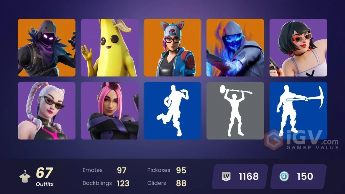 PC/PSN/XBOX/SWITCH 67 SKINS:FUSION,THE PRISONER,LYNX,CATALYST,BLACKHEART,OMEGAROK,SNAP,RAVAGE,MALIK,HYBRID,ZENITH,THE ICE KING,RAVEN