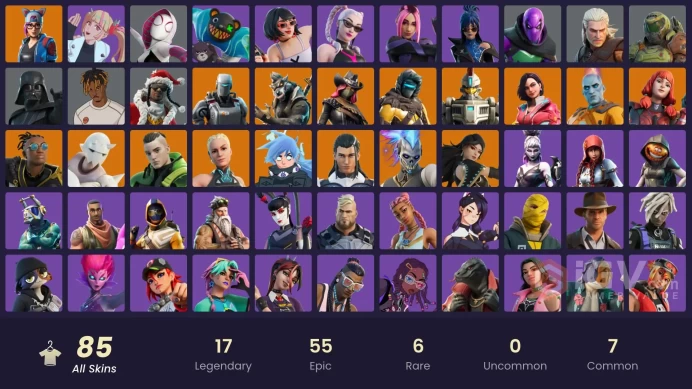 PC/PSN/XBOX/SWITCH 85 SKINS:CALAMITY,TWYN,NEZUMI,MALIK,ZENITH,ERA,THE AGELESS,DIRE,THE ORIGIN,ROX,LYNX,RENZO THE DESTROYER,SENTINEL,