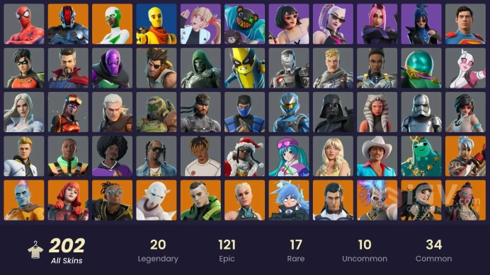 [PC/PSN/XBOX] 202 skins | Vivi Chroma | Sultura | Subzero Cryptic | Championship Aura | Omegarok | Hades | Peter Griffin | 250 VB