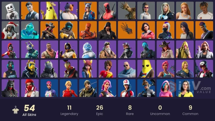 [PC/XBOX/PSN/SWITCH] 54 skins 1700 VB | Gold Midas | Clawz Retro | Neon Wings | Shooting Starstaff | Hot Marat 
