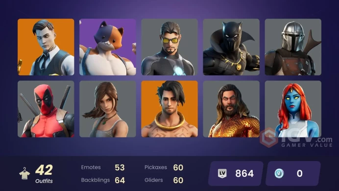 [PC/XBOX/PSN/SWITCH] 42 skins | Gold Brutus | Gold Midas | Snake Eyes | Clawz Retro | Neon Wings | Shooting Starstaff