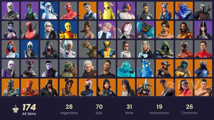 [NINTENDO/PSN/PC]174 skins | Gold Meowscles | Gold Midas | Gold Brutus | Heron Stance Hero | Shuto Striker | Dummy Supreme CC109