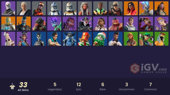 [pc-psn-xbox] -33 SKIN-Championship Aura-Blaze-Joltara-Spectra Knight-Renzo the DestroyerSlim Shady-Skull Trooper-Khaby Lame-Skull Ranger-