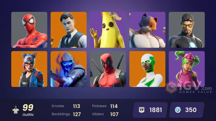 [PC-PSN-XBOX]-100 SKIN-Merry Mint Axe OG-OG STW-Darth Vader-Midas-Spider-Man-TNTina-FULL ACCESS-