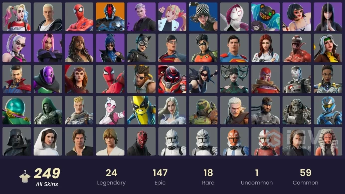 [PC/PSN/XBOX] 249 skins | Omegarok | Peter Griffin | Kado Thorne | Snap | Twyn | Spectra Knight | Joey | The Origin | 1300 VB