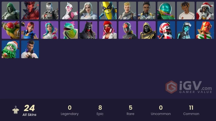 [PC-PSN-XBOX]-24 SKIN-20K V-B SPEND-Mephisto-Slayer Juice WRLD-Raphael-Santa Dogg-Skeletara-FULL ACCESS-
