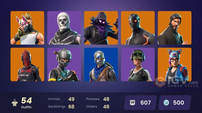[PC-PSN-XBOX] 54 SKIN / The Reaper/Elite Agent/Blue Squire/Elite Agent/Royale Knight/Omega/Red Knight/Rush/Freestylin'/Take The L/FULL ACCESS/