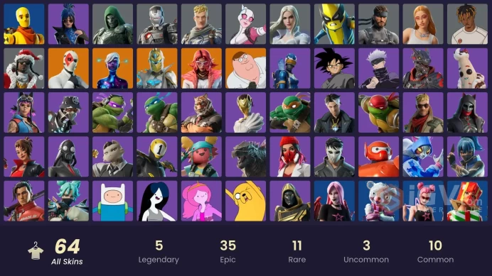 [PC-PSN-XBOX] -64 SKIN-Spectra Knight-Wild Card-Ice Spice-Finn the Human-FULL ACCESS-60.000 V-B SPEND-