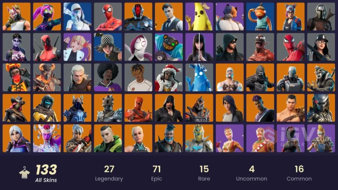 [XBOX/NINTENDO/PSN/PC]133 skins | Gold Midas | Heron Stance Hero | Surf Strider | Menace | Gear Specialist Maya | The Prisoner CC152
