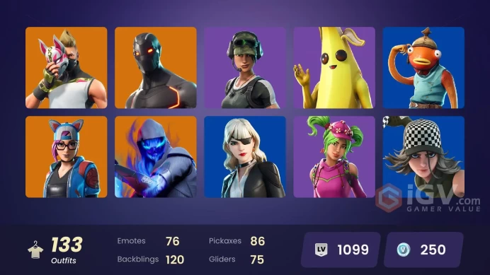 [XBOX/PC]133 skins | Blue Team Leader | Fishstick (World Cup) | Blue Striker | Tart Tycoon | Trailblazer | Fade CC153
