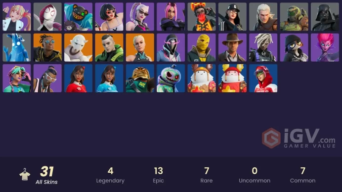 [PC/PSN/XBOX] 31 skins | Snap | Paradigm (Reality-659) | Twyn | Malik | Darth Vader | Spider-Gwen | Tectonic Komplex | Polar Peely | 