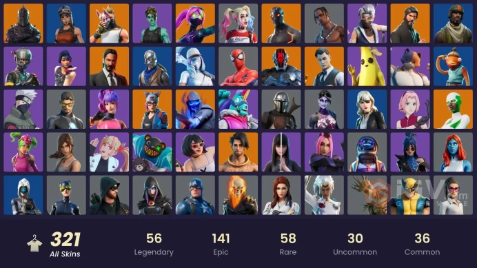 Pack De +100 Skins Fortnite Aléatoires - Inclut Black Knight, Travis Scott, Ikonik - Compatible Tous Appareils