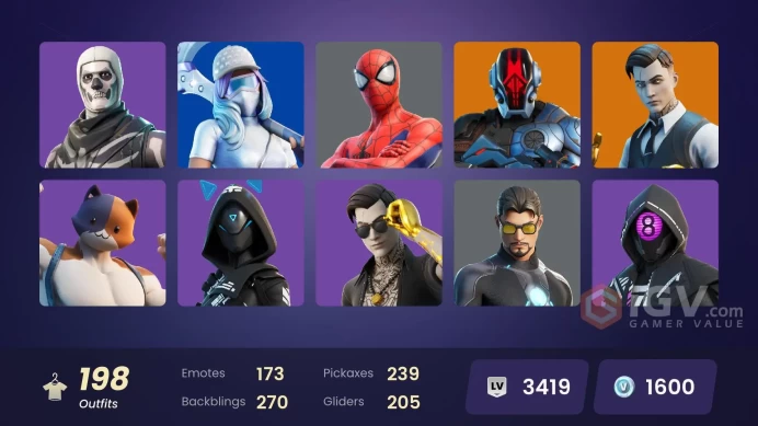 [PC/PSN/XBOX] 198 skins | Gold Brutus | Gold Midas | Gold TNTina | Gold Meowscles | Kata Captain | Verve | Ragemsh1271