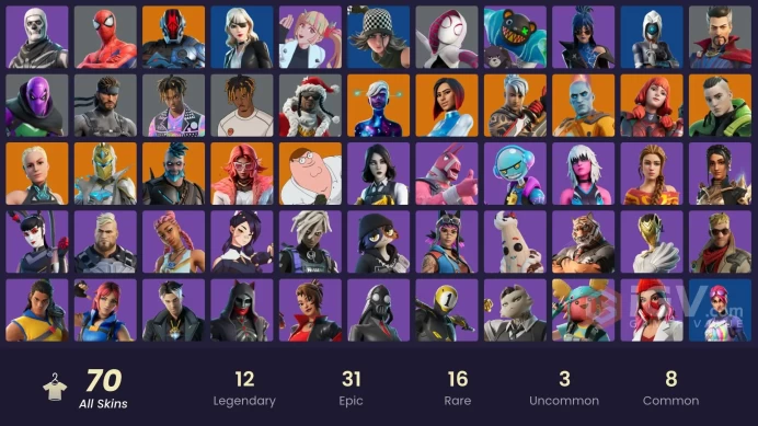 [ALL PLATFORMS]-70 SKIN-Spider-Man-Santa Dogg-Juice WRLD-Skull Trooper-Reaper-FULL ACCESS-