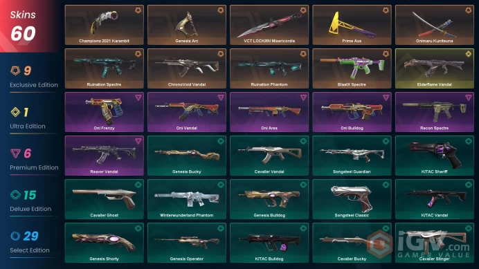 [LATAM] 60 Skins | 5 Knife | Full Acces | Champions 2021 Karambit + VCT LOCK//IN Misericórdia + Onimaru Kunitsuna + Elderflame Vandal|