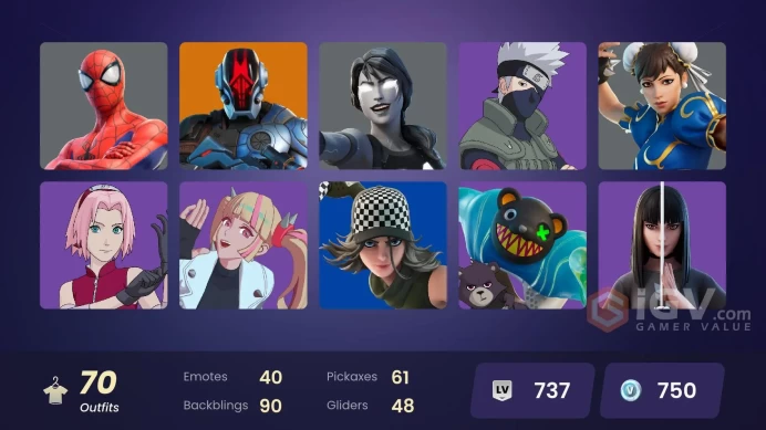 [ALL PLATFORMS]-70 SKIN-45K V-B SPEND-Chun-Li OG-NARUTO SKINS-Shady Doggo-FULL ACCESS-