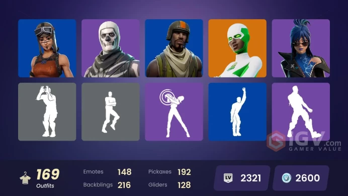 PC,PSN,XBOX 169 SKINS FA - BACKLASH - JOLTARA - SIR RAVEN - RAPHAEL - MILES MORALES - KNIGHT CONQUEROR - REBOOT MAN - RENEGADE RAIDER RK161