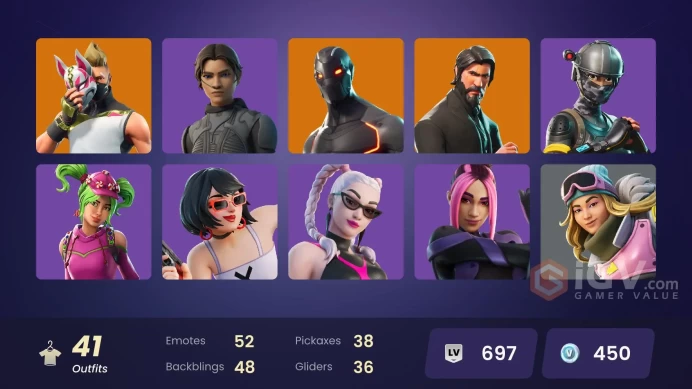 PC,PSN,XBOX 41 SKINS FA - CHANI - REAPER - LOSERFRUIT - CHLOE KIM - FINESSE FINISHER - AURA - TAKE THE L RK135