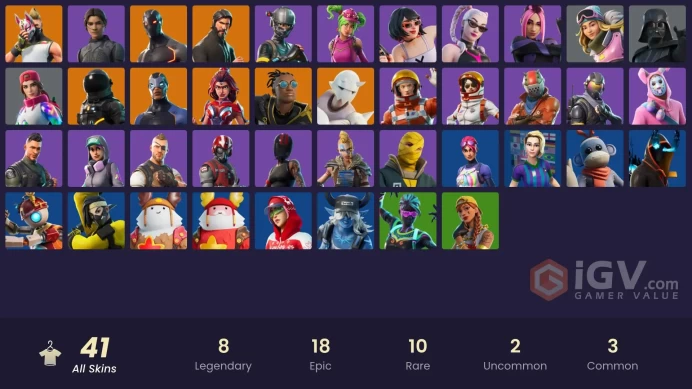 PC,PSN,XBOX 41 SKINS FA - CHANI - REAPER - LOSERFRUIT - CHLOE KIM - FINESSE FINISHER - AURA - TAKE THE L RK135