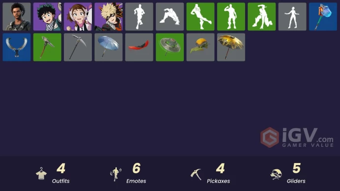 [PC/XBOX] 4 skins | The Weeknd Combat | Katsuki Bakugo | Ochaco Uraraka | Izuku Midoriya | XO | Grenade Backpack | Uravity Booster
