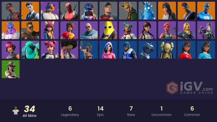 PC/PSN/Xbox/Nintendo 34 skins | Travis Scott | Astro Jack | Gold Midas | Point Patroller | Tart Tycoon | Gear Specialist Maya | Joey | Fade 