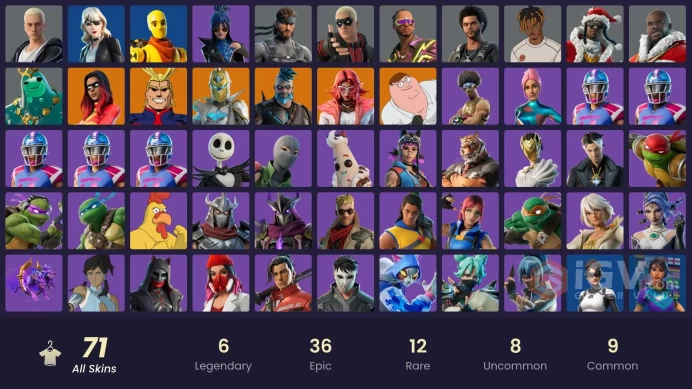 [ALL PLATFORMS]-71 SKIN-60K VB SPEND-All Might-Funk Ops-Lewis Hamilton-NINJA TURTLES-Santa Shaq-Champion Kyra-FULL ACCESS-