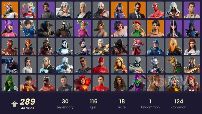 [ALL PLATFORMS]-289 SKIN-350K V-B SPEND-Kratos-Leviathan Axe-John Wick-Aloy-Glow-Ryu-Master Chief-LeBron James-FULL ACCESS/LIFE TIME WARRANTY