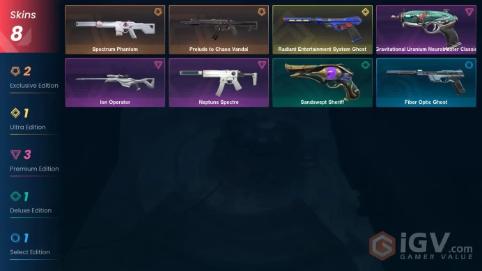 [LA] - SKINS 8 - Radiant Entertainment System Ghost - Prelude to Chaos Vandal - Spectrum Phantom - FULL ACCESS - INSTANT DELIVERY