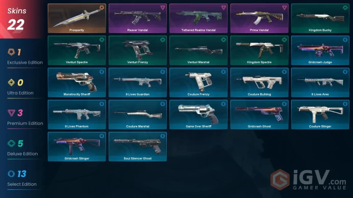 [LA] - SKINS 22 - KNIFE 1 - Prosperity - Tethered Realms Vandal - Prime Vandal - FULL ACCESS - INSTANT DELIVERY