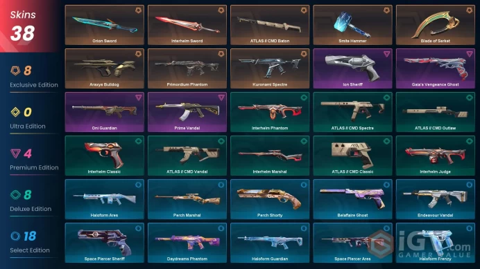 [NA] - SKINS 38 - KNIFE 5 - Orion Sword - Interhelm Sword - Smite Hammer - ATLAS // CMD Baton - FULL ACCESS - INSTANT DELIVERY