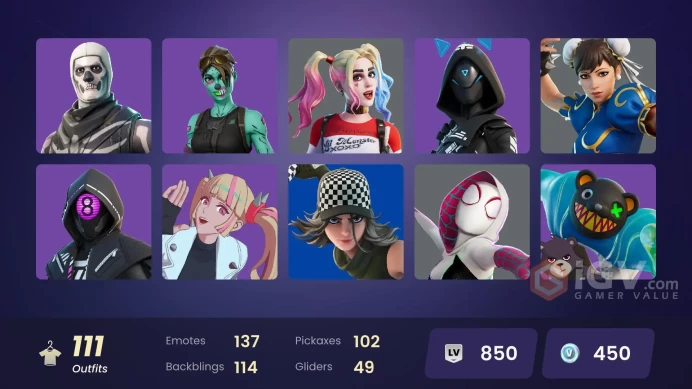 [PC/PSN/XBOX] Chun-Li-Skull Trooper-Ghoul Trooper-Black Adam-Wonder Woman-Black Widow (Snow Suit)-Victoria Saint-Harley Quinn-Haze-FULL ACCESS