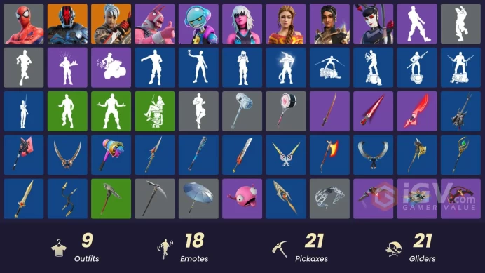[PC/PSN/XBOX] 9 skins | Ronin | The Foundation | Spider-Man | Haven | Gumbo | Shanta | Lt. John Llama | Harlowe | Tsuki 2.0