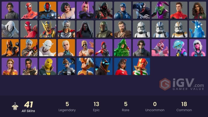 PC/PSN/Xbox/Nintendo 41 skins | Chani | Vertex | Snap | Paradigm (Reality-659) | The Foundation | Ronin | Obi-Wan Kenobi | Clone Trooper