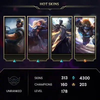 EUW EMAIL CHANGEABLE 160 CHAMPIONS 313 SKINS SILVER KAYLE 7 VICTORIOUS SHOPKEEPER ICON+2X URF LAST PLAY 2023