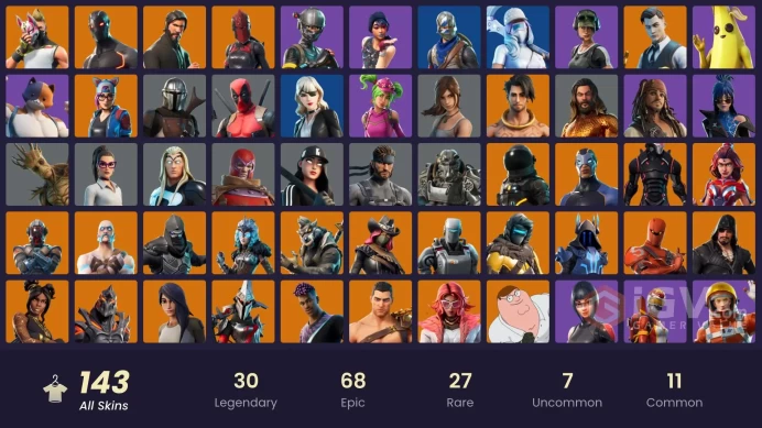 142 Skins . Sparkle Specialist . Itachi . Floss . Mako . the reaper . blue squier .LK85
