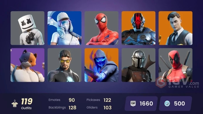 [ALL PLATFORMS] 119 skins | Eon | Rogue Spider Knight | Gold Brutus | Gold Midas | Snap | Joey | Fade | Malik | CHANGEABLE MAIL