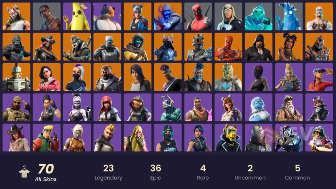 [ALL PLATFORMS] 70 skins | Travis Scott | Astro Jack | Harley Quinn | Blade | Raise The Cup | Venom | 1100 VB |  CHANGEABLE MAIL