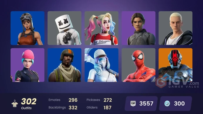 [FA] [All Platforms] 302 skins | Wildcat | Renegade Raider | Naruto Uzumaki | Snake Eyes | FNCS Champion Seeker | 300 VB | Parental Control