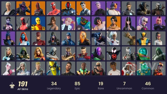 [All Platforms] 191 skins | Son Goku | Ronin | The Imagined | Midas | Red Knight | Hades | Tempest | The Origin | 500 VB | Parental Control