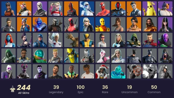 [All Platforms] 244 skins | Renegade Raider | Leviathan Axe | Gold Midas | Gold Meowscles | Gold Brutus | Rox | 220 VB | Parental Control