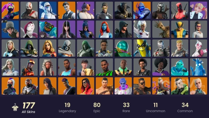 [ALL PLATFORMS] 177 Skin+177 Pickaxe+159 Emote+135 Gliders | Kratos | Gold Midas | Gold Brutus | FNCS Renegade | FULL ACCESS/CHANGEABLE MAIL