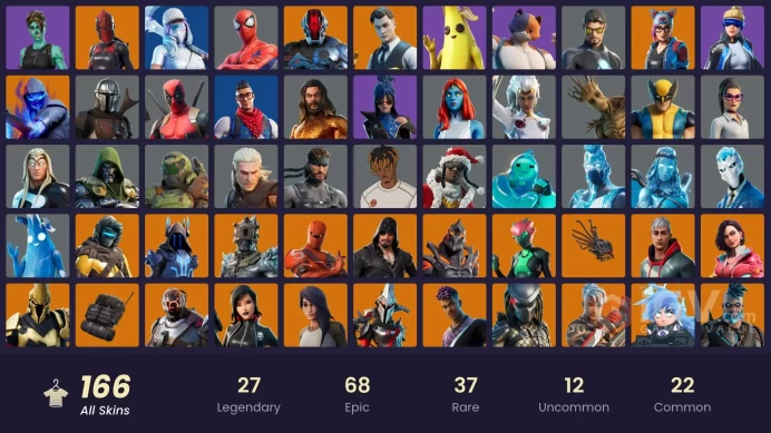 [ALL PLATFORMS]-166 Skins-174 Pickaxes (Merry Mint Axe)-132 Emotes-155 Gliders-Neo Versa-Red Knight-Dynamo-Cryptic-Skull Ranger-FULL ACCESS
