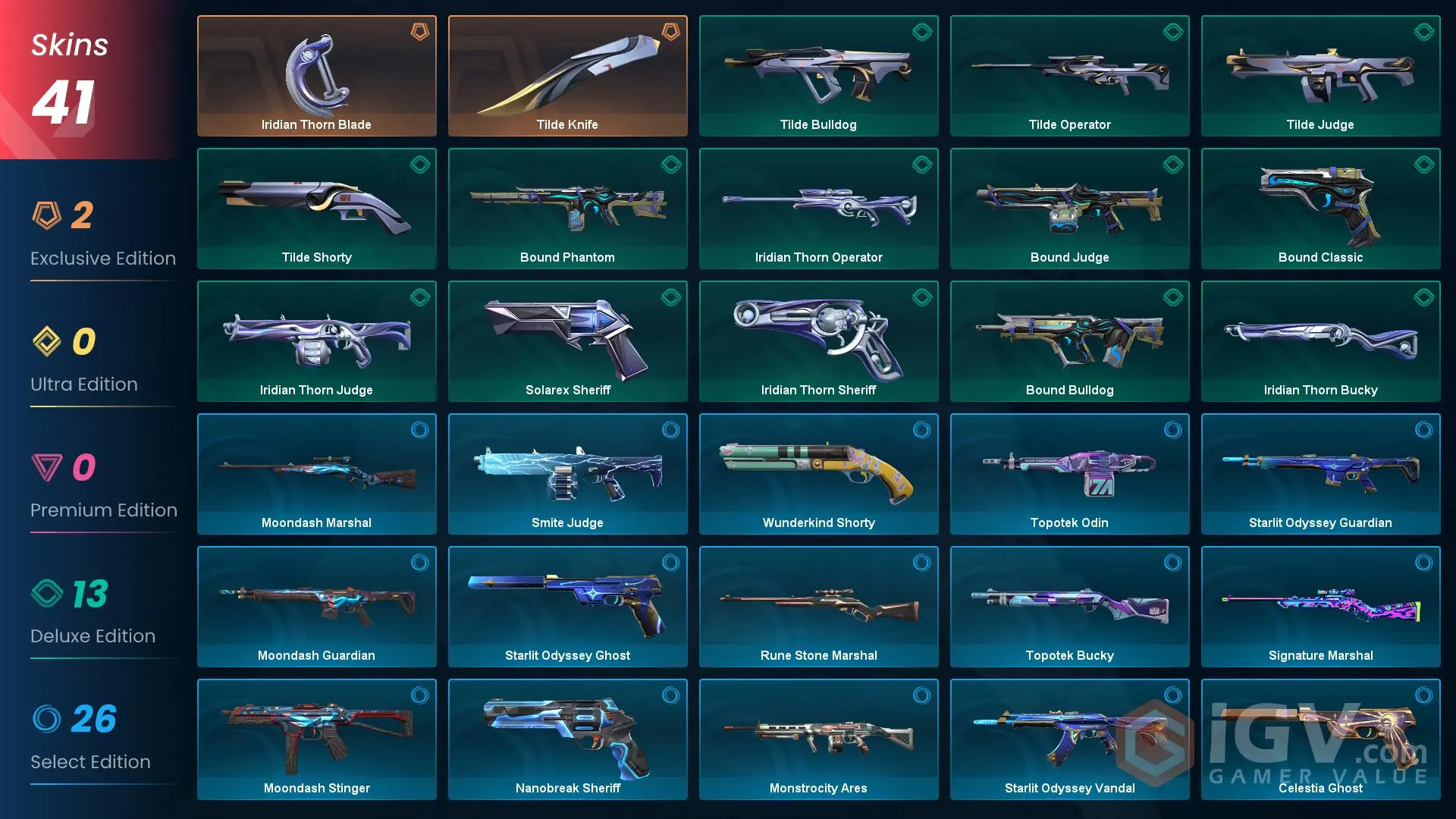 VALORANT | Tilde Knife | 41 skins | 130 LVL | Full access | Warranty ...