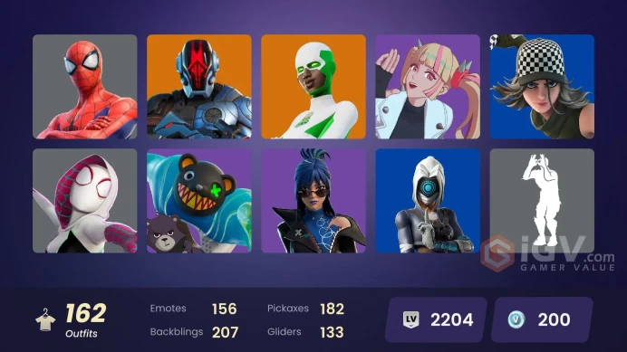 [All Platforms] 162 skins | Master Chief (Matte Black) | Ronin | Spectra Knight | Optimus Prime | Mizuki | Inferno | 200 VB