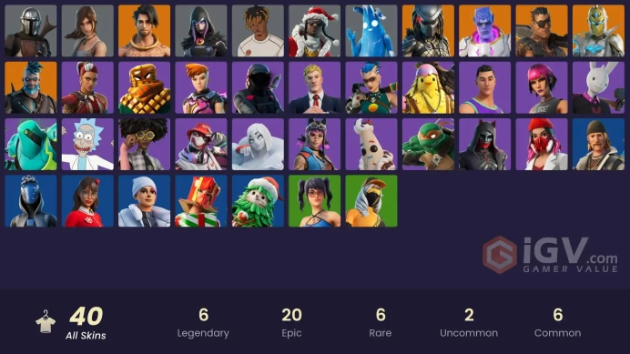 [All Platforms] 40 skins | Sultura | Raz | Predator | Joey | Kymera | Omegarok | Spectra Knight | Lara Croft | Santa Dogg | 200 VB