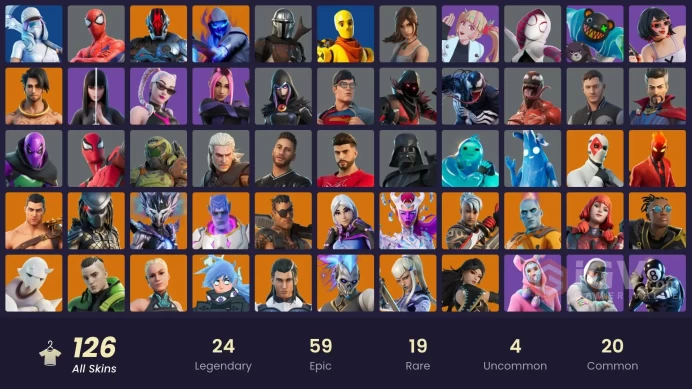 [All Platforms] 126 skins | Eddie Brock | Snake Eyes | Menace | Predator | Ronin | The Imagined | Nezumi | The Foundation | 150 VB