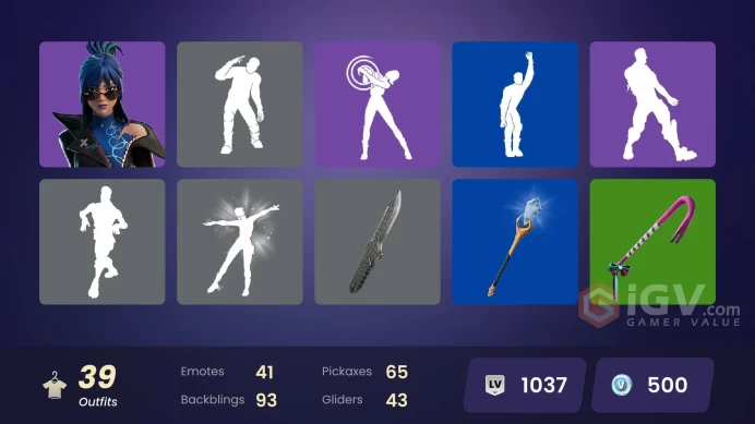 [ALL PLATFORMS]-39 Skin-41 emote43 gliders-65 pickaxes-Joltara-Red Roots Billie-Dynamo-Aura-FULL ACCESS-