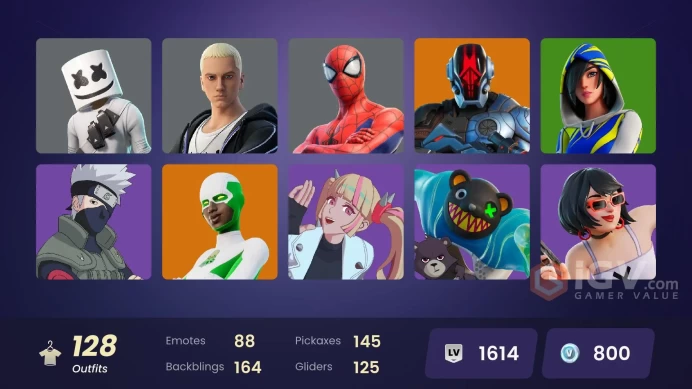 [All Platforms Available] 129 skins | Dark Skully | Katalina | The Champion | FNCS 3:1 Champion | Ronin | The Imagined | Spectra Knight | 800 VB